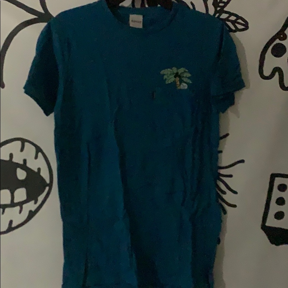 Teal ripndip nermal palm tree T-shirt